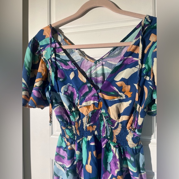 NWOT Anthropologie Abel the Label Maxi Dress Flower Print V-neck Medium - Picture 4 of 7